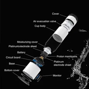 Генератор насыщенной Водородом Воды, щелочная бутылка 245 мл с интеллектуальным дисплеем содержания водорода