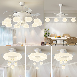 Ventilateur de plafond silencieux pour salon, lampe de ventilateur de plafond pour salle à manger, lampe de ventilateur nuage pour chambre d'enfant - Product Image 3