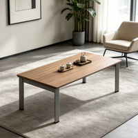 Table basse rectangulaire simple pour bureau, négociations et réceptions. Table rectangulaire durable et économique