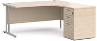 Bureau ergonomique pour bureau commercial GCON 25, main droite, avec piédestal haut