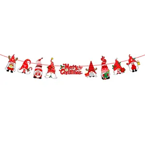 2022 New Goods Santa Claus Merry Christmas Pull Flags Banner Bunting Flags For Christmas Day Celebration