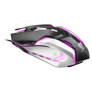 Souris de jeu ergonomique pour ordinateurs Souris optique USB sans fil en plastique ABS commutable RGB