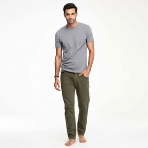 T-shirt à manches courtes pour homme, col en V, en coton respirant, couleur unie, polyvalent, slim, avec logo personnalisé OEM imprimé et brodé - Product Image 1