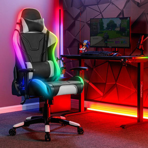 Sedia da Gaming OEM con Luci LED RGB, Design Sportivo, per Gaming e Streaming, con Schienale Reclinabile e Braccioli Regolabili - Product Image 1