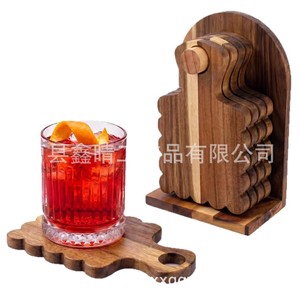 Juego de posavasos de madera de forma irregular, duradero, con aislamiento térmico, para tazas, cuencos, bebidas, estilo clásico moderno - Product Image 5