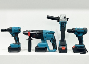 Hand <strong>Wrench</strong> and Tool <strong>Box</strong> Hammers Included Hardware Electrical Power Combo Kit Cordless Drill Machine <strong>Set</strong> - Product Image 6