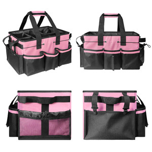 Cleaning Caddy Organizer With Adjustable Handle For Indoor Housekeeping <b>Vinyl</b> Storage <b>Bag</b> With Multiple Pockets And Compartments - Product Image 3