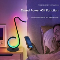 Lámpara LED con Notas Musicales, Luz Ambiental RGB, Activación por Sonido, Control Inteligente por Aplicación, Alimentación USB, Lámpara de Escritorio Nocturna para Sala de Juegos o Dormitorio