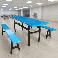 Ensemble de table et de chaises de salle à manger modernes en FRP pour 8 personnes, pour cantine scolaire, pliable, facile à nettoyer, durable