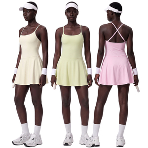 Yeni Stil Çapraz Sırtlı Yoga Elbisesi Kadınlar İçin Nefes Alabilen Hızlı Kuruyan Koşu Fitness Tenis Elbisesi Tek Parça Yoga Tulumu Bodysuit - Product Image 6