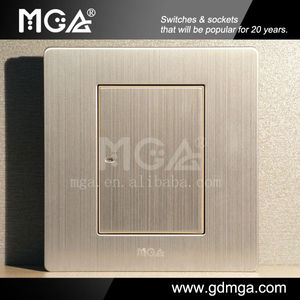 Interruttore a Muro MGA 86*90mm a <span class=keywords><strong>3</strong></span> Vie, Pannello in Metallo Spazzolato, Interruttore Meccanico a Pulsante, Interruttore a Muro per Illuminazione Residenziale e Commerciale - Product Image 4