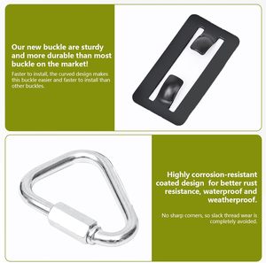 อุปกรณ์เสริมสำหรับสนามแข่งขันนินจาวอร์ริเออร์ หัวเข็มขัดรุ่นใหม่ที่อัปเกรดแล้วสำหรับสายสลัคไลน์แบบกว้าง ป้องกันการฉีกขาด หัวเข็มขัดแบบปลดเร็ว ไม่ต้องใช้ตัวเชื่อมต่ออีกต่อไป - Product Image 3