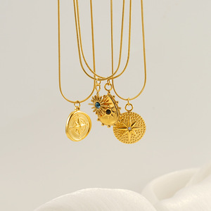 ZOGXIN Gold Plated Stainless Steel Star Pendant Necklace For Women Geometric Charm Chain Party Jewelry - Product Image 2