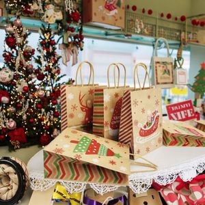 Hot Selling Custom Printed Logo Brown Kraft Paper <b>Bags</b> for Wine Christmas New Year Other Gifts Packaging for Clothing Candy More - Product Image 2