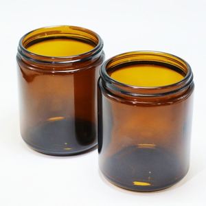 Meilleur prix pour des pots à bougies en verre ambré vides de 8 oz (250 ml) avec couvercles en métal pour un usage domestique et Noël, logo personnalisable - Product Image 4