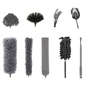 4 pièces, manche allongé en acier inoxydable, détachable pour le nettoyage des ventilateurs de plafond, plumeau avec perche d'extension - Product Image 3