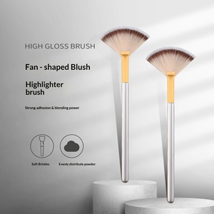 Brocha Aplicadora de Madera <span class=keywords><strong>en</strong></span> Forma de Abanico para Tratamiento Facial con Ácido Glicólico, de Pelo de Cabra Blanco Súper Suave y Mediano - Product Image 3