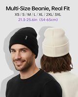 Zylioo XXL/XL/L/M/S Plus Size Heren 100% Acryl Jacquard Gebreide Muts met Boord Geribbelde Skull Cap Buiten Winter