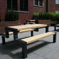 Table de pique-nique en bois pour l'extérieur, ensemble de banc en bois pour l'extérieur, Patio Public, parc