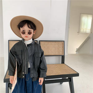 2025 primavera nuovo Blazer alla moda in stile coreano per bambini ragazzi <span class=keywords><strong>giacca</strong></span> da <span class=keywords><strong>moto</strong></span> e cappotto da ragazza in Denim e pelle sintetica alla moda da <span class=keywords><strong>bambino</strong></span> - Product Image 6