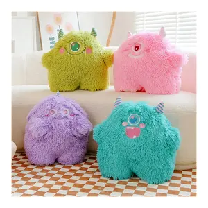 Little Monster inc plush toy cartoon big eyes monster colorful long hair doll cute monster type of doll pillow plush toy