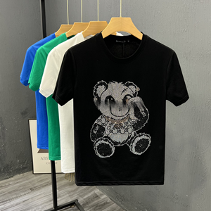 T-shirt blanc pour <span class=keywords><strong>homme</strong></span> en coton, confortable, rafraîchissant, élégant, couleur unie, manches courtes - Product Image 6