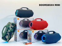 Enceinte portable sans fil BOX4 MINI LED RGB 15W avec poignée, Bluetooth, subwoofer, système audio coloré pour extérieur, étanche IPX4, lecteur de musique