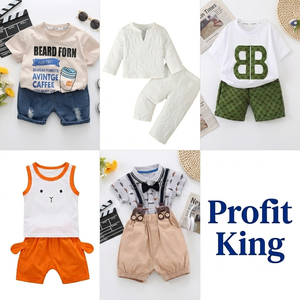 Lots de vêtements pour enfants en stock mixte, expédition en 48h, ensembles décontractés pour garçons avec bretelles, shorts décontractés, liquidation - Product Image 1