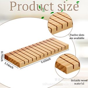 Présentoir de cartes de bureau en bois massif, support multi-niveaux pour photos et cartes postales, organisateur de bureau couleur naturelle - Product Image 4