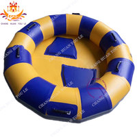 Jouet de radeau circulaire gonflable, toboggan aquatique, bateau bleu jaune, radeau familial personnalisé, utilisation à domicile, 1 pièce