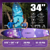Planche de paddle gonflable DAMA Aurora Purple 11'6 34 pouces 450LBS pour toute la famille, directement du fournisseur Source Brand