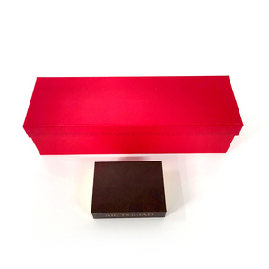 Sang trọng cứng nhắc màu đỏ hộp đồ trang sức với miếng bọt biển chèn cho engagement Wedding Valentines quà tặng ngày an toàn trang sức trình bày - Product Image 1