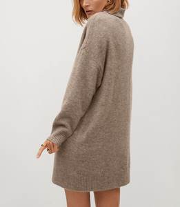 Donna Maglieria di <span class=keywords><strong>Lana</strong></span> Dolcevita Etero Manica Lunga di Grandi Dimensioni Pullover Vestito Dal Maglione di Cachemire - Product Image 2