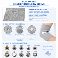 Manchon de protection pour coude en fibre d'argent conductrice, antistatique et antibactérienne, pour la physiothérapie, vente en gros