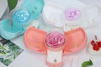 Coffret Cadeau Collier Rose Véritable Préservée dans une Boîte Ailée, Longue Durée (3-5 Ans), Fait Main, Emballage Élégant, Idéal Remise de Diplôme et Noël