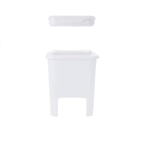 Cestino per rifiuti bianco da 50 litri con coperchio a battente per cucina e bagno - Product Image 2