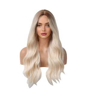 Peluca Europea y Americana con Forma de Ocho, Degradado Platino, Parte Media, Fibra de Alta Temperatura sin Llama, 100% Fibra Sintética - Product Image 1