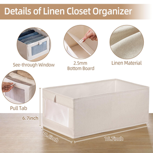 Mesh <b>Clothes</b> <b>Storage</b> Box Foldable Fabric Organizer with See Through Design for Wardrobe Underwear Tshirt Drawer - Product Image 3