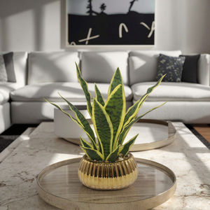 Maceta de planta de serpiente Artificial Tizen, bonsái de plástico de imitación, <span class=keywords><strong>hojas</strong></span> verdes/<span class=keywords><strong>amarillas</strong></span> para el hogar, jardín, decoración de Acción de Gracias, Festival - Product Image 5