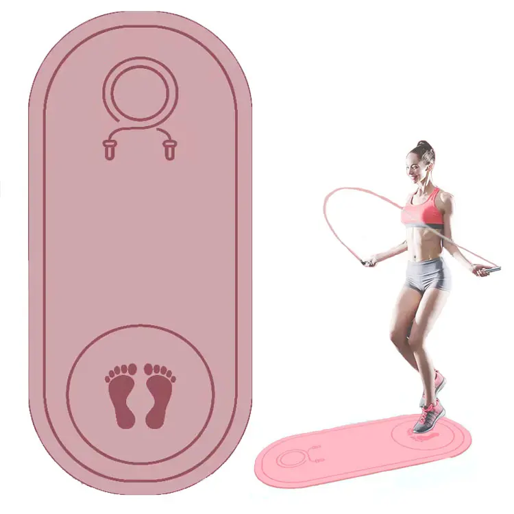 Fitness Mats Custom Sound Insulation Shock Absorption Fitness Dancing TPE Mute Oval Yoga Mat Skipping Rope Mat