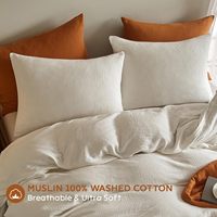 Taie d'oreiller personnalisée en coton mousseline, respirante et confortable, double face, blanche, type enveloppe