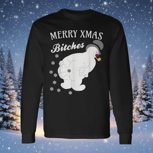 Camiseta de Manga Larga con Diseño Navideño de Muñeco de Nieve Divertido y Copos de Nieve que Reventan, Promocional - Product Image 2