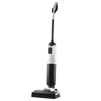 Aspirateur-serpillière portatif tout-en-un à moteur sans balais avec fonction d'annonce vocale, autonettoyant, pour sols domestiques, à double usage humide et sec