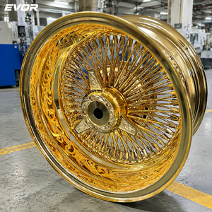 Jantes gravées EVOR de 13 pouces, or, luxe, acier chromé, 3 ans de garantie, pour voitures classiques, haute capacité de charge, roues à rayons de 10 mm - Product Image 3