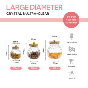 Classic Design Borosilicate Glass Storage Jars Set 500ml/900ml/1500ml Freshness Preservation Multifunctional Camping Wedding Use - Product Image 6