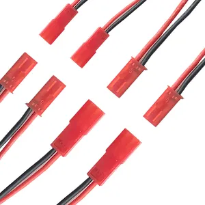 Câble Plug-To-Plug à coque rouge personnalisé, lumière Led mâle femelle 2Pin JST SM connecteur faisceau de fil électrique borne à sertir