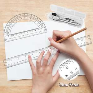 Règle flexible pour la <span class=keywords><strong>géométrie</strong></span> et le <span class=keywords><strong>dessin</strong></span> <span class=keywords><strong>de</strong></span> formes détaillées en matériau transparent transparent avec des marquages faciles - Product Image 4