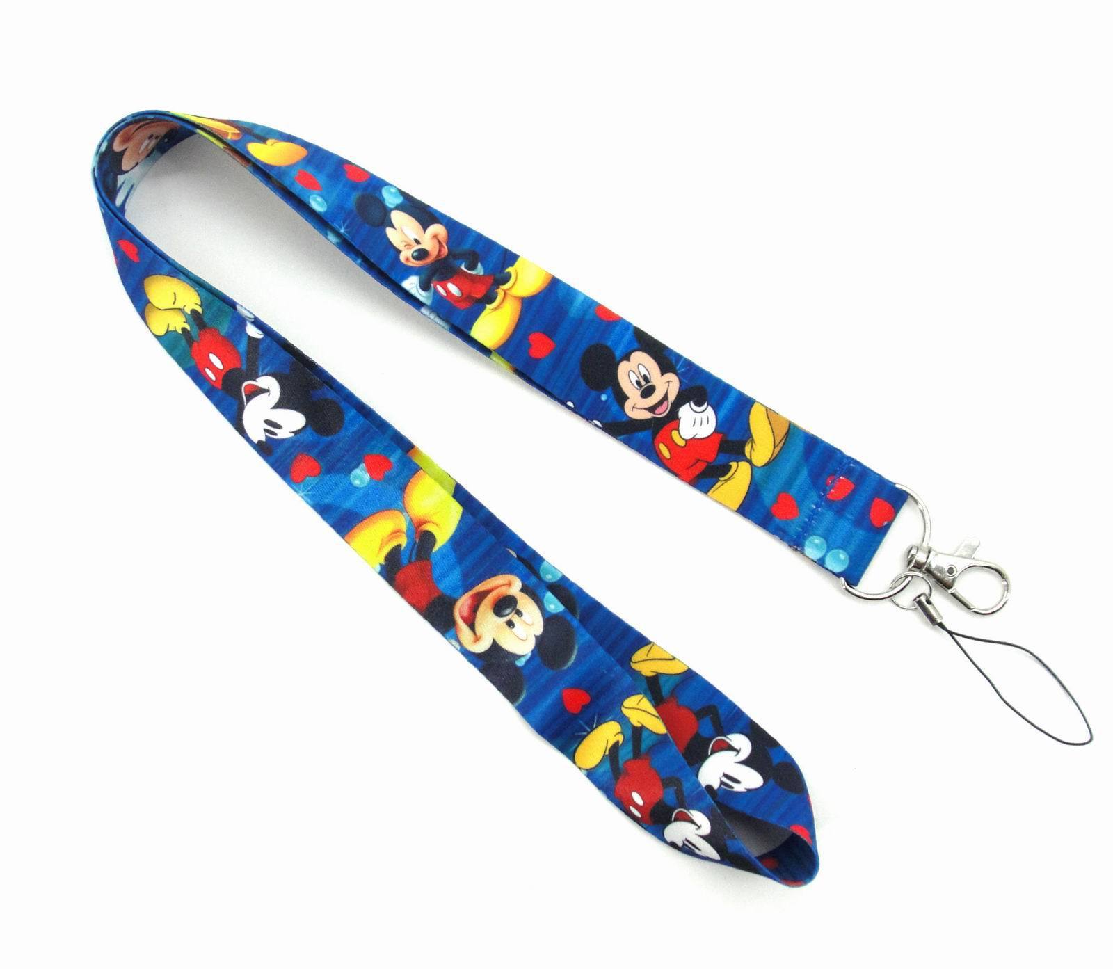 Portable Cute Cartoon Mickey Minnie Lanyards Satin Accessories Anti-Lost Neck Strap Card Holder Phone Case Lanyards Wholesale Image 5