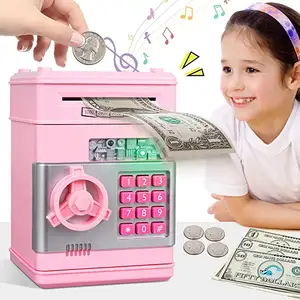 Electironic ATN Piggy Bank Toy for kids with Music Light Coin Cash Carton Safe ATM Money Saver Money Box
