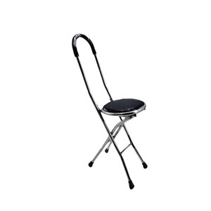 Canne pliante en acier inoxydable avec siège bleu, hauteur 85 cm, pour aide à la marche des personnes âgées - Product Image 3